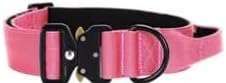 Heavy Duty Tactical Dog Collar, Adjustable Nylon with Metal Buckle, Multiple Colors (Red Rose, XL)