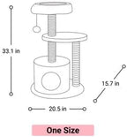 Happy & Polly 33.1" Cat Tree Tower - Condo with Scratching Posts Luxury Cozy House Indoor for Cats, Multi-Level Play Activities Platform Soft Perch