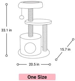 Happy & Polly 33.1" Cat Tree Tower - Condo with Scratching Posts Luxury Cozy House Indoor for Cats, Multi-Level Play Activities Platform Soft Perch