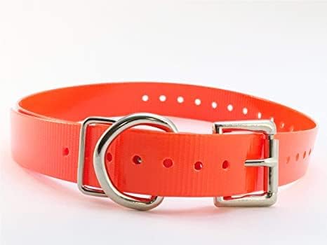 Replacement Strap for Dogtra Collars - 3/4" Wide Ultra-Durable Dog E-Collar Replacement for Training, Bark, Shock, Electric, and GPS Collars - 28" Adjustable Length Solid Oragne