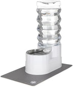 RIZZARI Large Water Dispenser for Dogs: 9L Automatic Stainless Steel Gravity Raised Pet Feeder with Specialized Brush and Triple Filter for Senior Pet Dogs with Neck Pain Garage Living Room
