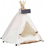 Dog Teepee Bed Cat Tent Portable Houses Pet Puppy with Thick Cushion (L:Size fits 15kg/33lbs (Pets))