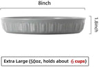 Fun Elements Shallow Dog Bowls, 8" Ceramic Dog Food Plate for Small and Medium Breeds, Non-Slip, Flat and Wide, Dishwasher Safe, Suitable for Puppies and Kittens (Grey)