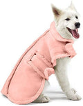 Dog Winter Jacket, Warm Windproof Dog Coat Sweaters for Small Dogs, Thick Apparelf Fleece Coat for Medium Large Dog (Pink Large)