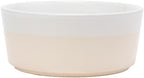 Waggo Dipper Ceramic Dog Bowl for Small and Large Breeds - Heavyweight and Durable Pet Food and Water Dish Crock, Dishwasher Safe, Modern (Large, Buttercream)