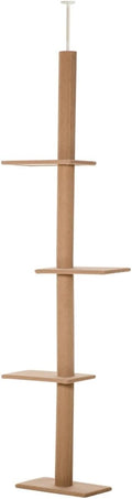 212 Main Floor-to-Ceiling Cat Tree Cat Climbing Tower with Sisal-Covered Scratching Posts, Cat Tree Activity Center for Kittens Cat Tower Furniture, Brown