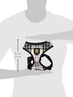 Puppia Junior Over-The-Head Dog Harness Checkered Pattern No Choke No Pull Adjustable Chest Belt Walking Training for Small and Medium Dog, Medium, Black