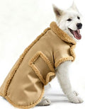 Dog Winter Jacket, Warm Windproof Dog Coat Sweaters for Small Dogs, Thick Apparelf Fleece Coat for Medium Large Dog (Brown Large)