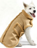 Dog Winter Jacket, Warm Windproof Dog Coat Sweaters for Small Dogs, Thick Apparelf Fleece Coat for Medium Large Dog (Brown Large)