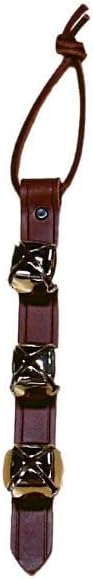 Warner Arctic Sleigh Bells Decorative Leather Strap Door Bells USA (10" with 3 Bells, Brown Leather with Brass Bell)