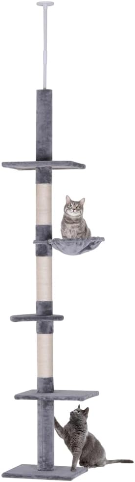 Premium Floor-to-Ceiling Cat Tree with Multiple Perches, Scratching Posts and Cozy Condos for Indoor Feline Play and Rest