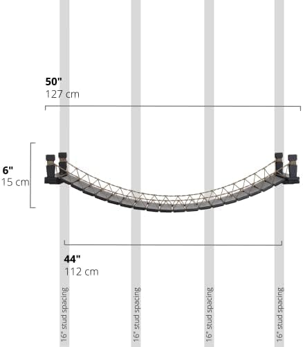 Catastrophic Creations Cat Bridge 50" Wall-Mounted Cat Play and Lounge Bridge - Ideal Climbing Toy and Cat Tree Alternative for Pets