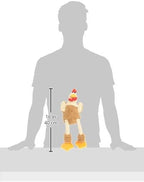 goDog Checkers Skinny Rooster Squeaky Plush Dog Toy, Chew Guard Technology - Brown, Small