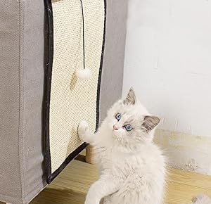 Natural Sisal Cat Scratching Pad & Furniture Protectors - Cat Scratcher Mat for Sofa, Couch, Chair & Wall Carpets