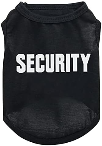 6 Pack Black Small Dog Shirt Puppy Clothes for Small Dog Boy Summer Casual K9 Security Print Vest for Chihuahua Yorkies Small Dog Cat Fashion Outfits