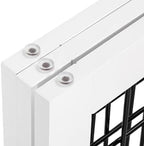 Spirich Free Standing Foldable Wire Pet Gate for Dogs, 80 inches Extra Wide, 30 inches Tall 4 Panels Dog Gate for the House, Doorway, Stairs, Pet Puppy Safety Fence,Set of Support Feet Included, White