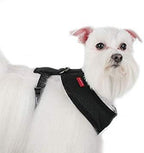 Puppia Soft Dog Harness No Choke Over-The-Head Triple Layered Breathable Mesh Adjustable Chest Belt and Quick-Release Buckle, Black, Small