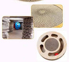 Cat Toy 3in 1 Kitten Puzzles Toys for Bored Indoor Cats with Cardboard and 2 Bell Balls Round Cats Scratcher