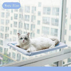 Cat Hammock with Suction Cups - Window Bed & Perch for Indoor Cats - Space Saving Window Seat - Blue