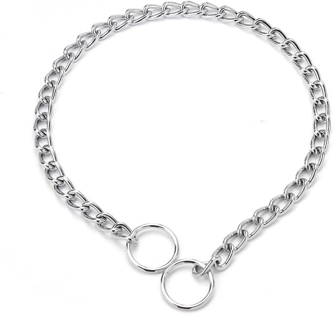 Chain Collar for Dogs,Metal Slip Link Training Heavy Duty Dog Collar Martingale Puppy Collars for Small Medium Large Big XL Breed Dogs Silver XL