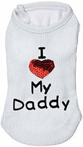 Dog Shirts Slogan Vest I Love My Daddy/Mommy Cute Heart T-Shirt Clothes for Chiuahaha Poodle Teacup Shihtzu Yorkie Bulldog Small Puppy Costume