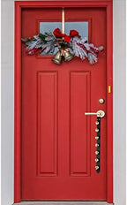 Frienda Hanging Jingle Sleigh Bells 7-Bell Dog Doorbells for Door Knob Faux Leather Belts Go Outside Dog Bells Christmas Decor and Holiday Decorations, 18.7 x 1.8 x 1 Inches(Black with Gold)