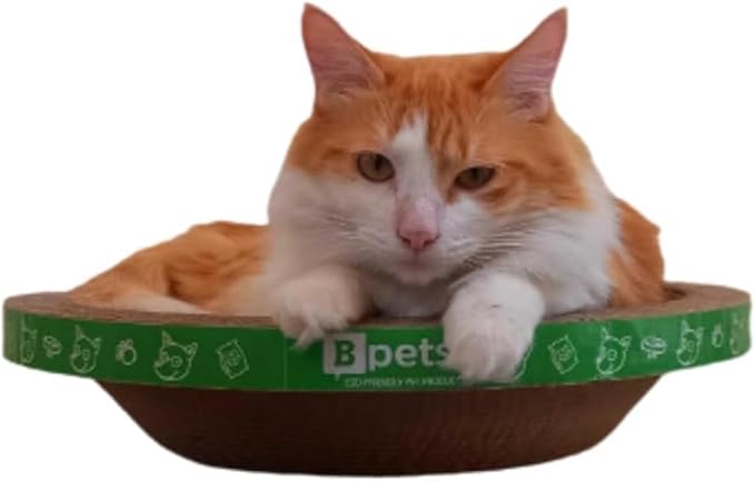Cardboard Cat Scratchers Pack, Long-Lasting Cardboard Cat Durable Scratching Pads to Protect Furniture, Sturdy Corrugated Design, Safe for Claws (B-Scratcher Round Pack x 5)