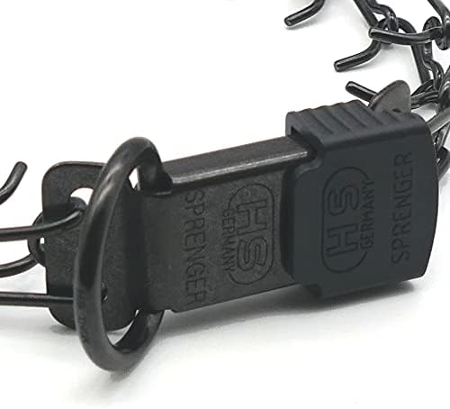 Herm Sprenger Black Stainless Steel Prong Dog Collar with ClicLock Buckle for Small Medium Large Dogs Ultra-Plus Training Pinch Collar with Quick Release Made in Germany