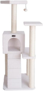 Maykoosh Cat Tree 50" - Plaid Cat Condo, Lounger, Perch & Scratching Post