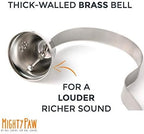 Mighty Paw Metal Dog Doorbell - Durable Bell Big Dog - Optimized Sound - Includes Doggy Doorbell Training Tips - Durable Sleek Silver Bell - Puppy Supplies - Pet Potty Training