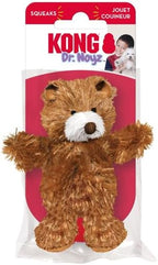 KONG Low Stuffing with Squeaker Dog Toy, X-Small, 3 Animals, Bear, Duck, Frog