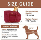 Plush Dog Purse Carrier for Small Dogs, Soft Dog Tote Bag with Safety Harness Clip, Cozy Pet Carrier for Dogs Under 15 lbs, Comfortable Dog Shoulder Carrier for Travel, Red