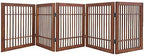 Urnporium Pet Dog Gate Freestanding, Strong Durable Folding Wooden Fence, Portable Acacia Hardwood Safety Barrier for Indoor & Outdoor Use (Brown Pet Gate, 5 Panel 24" Tall)