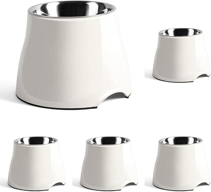 yoken Elevated Dog Bowls, [Prevention of Vertebrae Disease] [Super Non-Slip] Dog Bowl with Stainless Steel Bowl, High Capacity Dog Food Bowls, Colorful Raised Dog Bowls for Large Dogs (Pack of 5)
