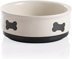 Sweejar Ceramic Dog Bowls with Bone Pattern, Dog Food Dish for Small Dogs, Porcelain Pet Bowl for Water 16 Fl Oz (Beige)