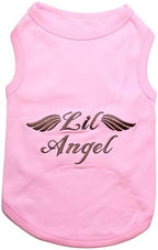 Parisian Pet Dog Shirt – 100% Cotton Lil Angel Shirts for Large Dogs – Pink Sleeveless Puppy Clothes – Breathable and Lightweight Girl Dog Clothes - Stretchy Pet Apparel - Summer Tshirts for Dogs