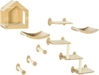 Sturdy Wall-Mounted Cat Tree with Multiple Perches, Soft Hammocks and Scratching Posts for Indoor Cats to Climb, Rest and Play