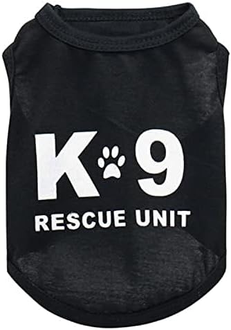 6-Pack Dog Boy Summer Shirts - Black, Sleeveless, Printed Pet Shirts for Small to Medium Dogs & Cats