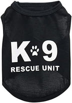6 Pack Black Small Dog Shirt Puppy Clothes for Small Dog Boy Summer Casual K9 Security Print Vest for Chihuahua Yorkies Small Dog Cat Fashion Outfits