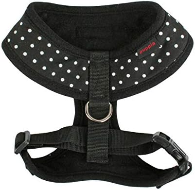 Puppia Dotty Dog Harness Over-the-Head No Pull No Choke Walking Training Adjustable for Small & Medium Dog, Small, Black
