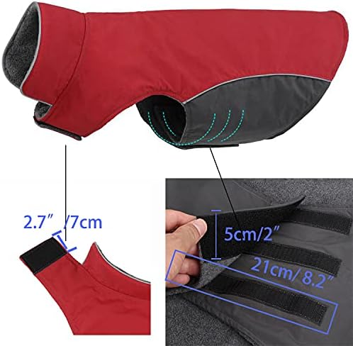 Winter Dog Coat 100% Waterproof Thicken Pet Jacket for Large Bread Dog(Red,XL)
