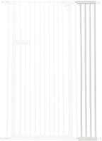 Lumizone Extra Tall Cat Gate Extension Kit 55.12" High Pressure Mounted 2025 New 8.27" Extra Wide 1.37" Gap No Drilling Tall Pet Gate for Dogs (White, 55.12" H x 8.27" W, Extension)
