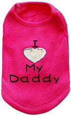 Dog Shirts Slogan Vest I Love My Daddy/Mommy Cute Heart T-Shirt Clothes for Chiuahaha Poodle Teacup Shihtzu Yorkie Bulldog Small Puppy Costume