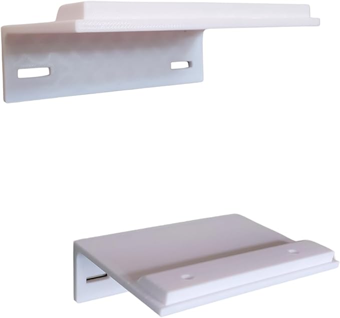 Cat Tree Wall Bracket Kit Compatible with Feandrea 75.2-inch Cat Tree, 6 x 4 x 2 inches, White, Heavy-Duty Stabilizing Mount, 2-Pack. Accessory Product by Independent Producer.
