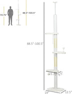 Sturdy Floor to Ceiling Cat Tree with Multiple Perches, Scratching Posts, and Interactive Toy Elements for Active Felines