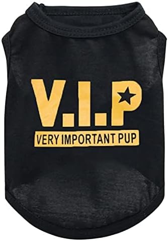 6-Pack Dog Boy Summer Shirts - Black, Sleeveless, Printed Pet Shirts for Small to Medium Dogs & Cats