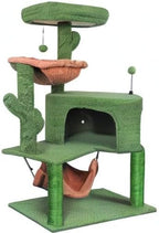 YUNIQUE Cat Tree with Cat Condo Scratch Post and Big Hammock, Green