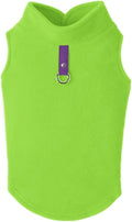 Gooby Fleece Vest Dog Sweater - Lime, Medium - Warm Pullover Fleece Dog Jacket with O-Ring Leash for Small to Medium Dogs