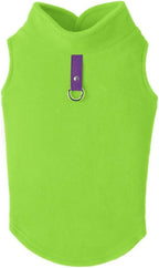 Gooby Fleece Vest Dog Sweater - Lime, X-Large - Warm Pullover Fleece Dog Jacket with O-Ring Leash for Small to Medium Dogs