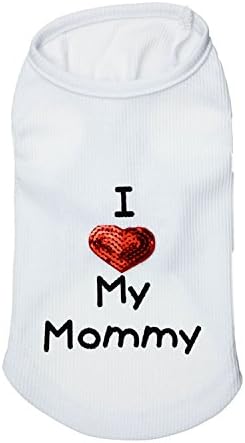 Dog Shirts Slogan Vest I Love My Daddy/Mommy Cute Heart T-Shirt Clothes for Chiuahaha Poodle Teacup Shihtzu Yorkie Bulldog Small Puppy Costume